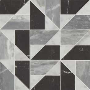 Quin Honed Marble Mosaic Tile in Cool Blend - marble tile